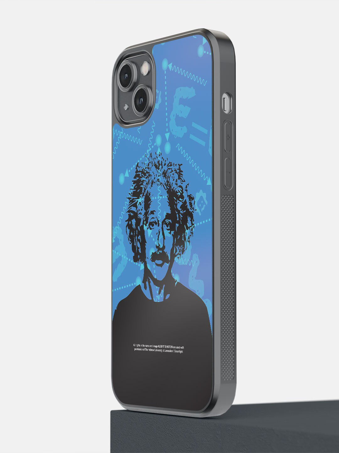 

macmerise Blue & Black Wise Albert Einstein Printed iPhone 14 Plus Bumper Case