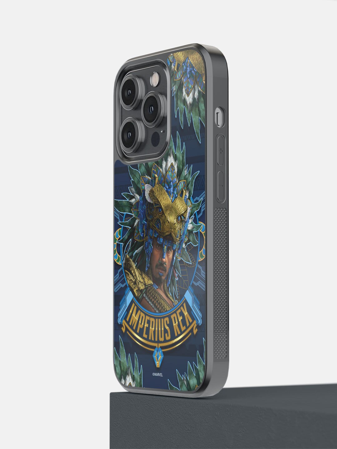 

macmerise Blue Printed Wakanda Forever Imperius Rex iPhone 14 Pro Bumper Phone Back Case