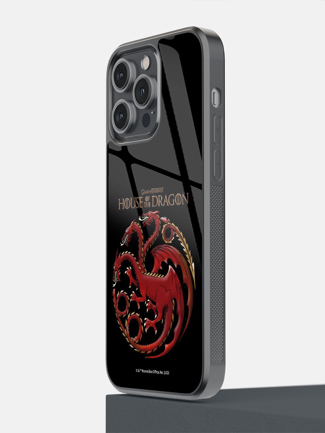 

macmerise Black & Maroon House of the dragon Design Printed iPhone 14 Pro Max Bumper Back Case