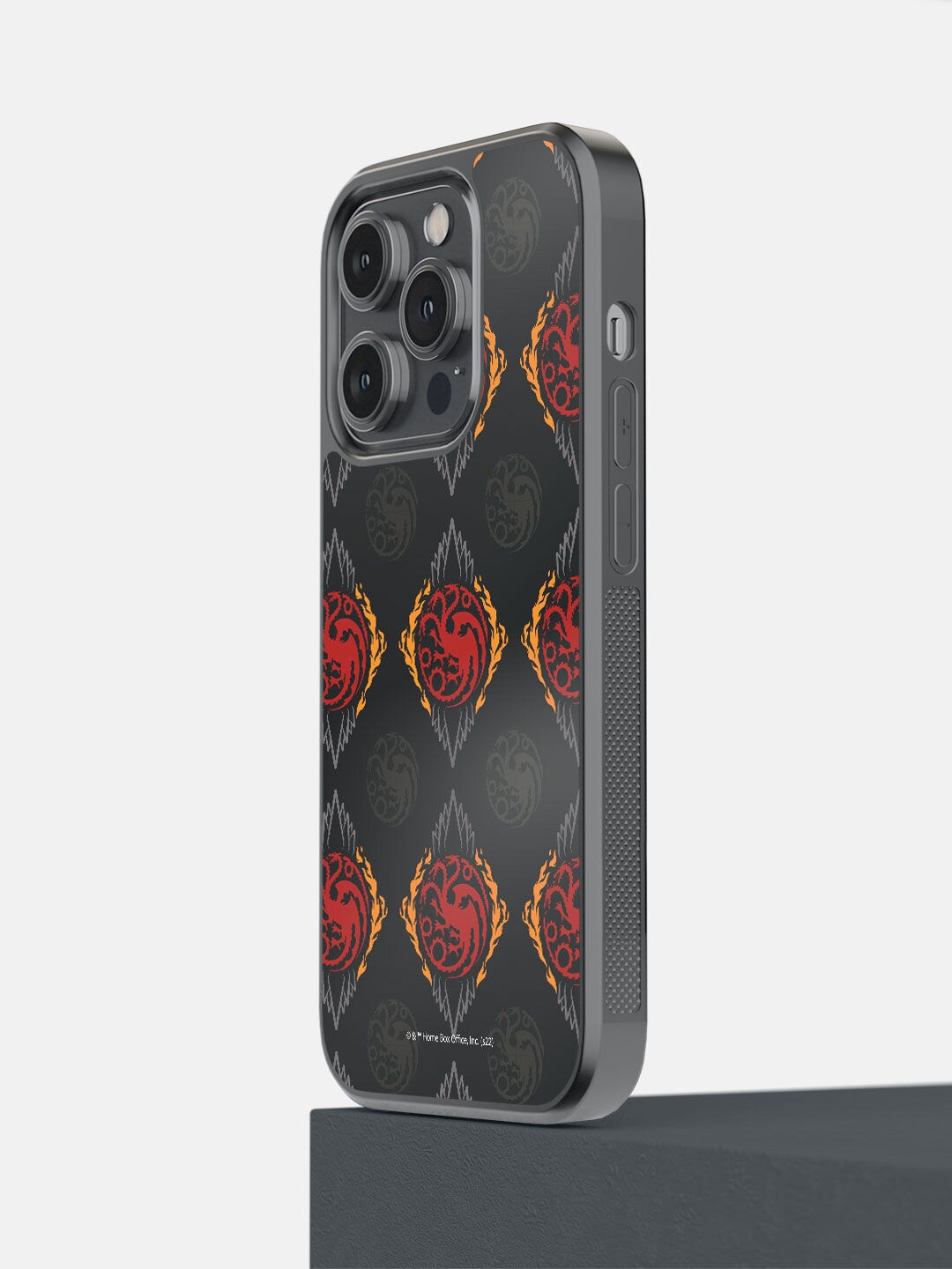 

macmerise Red & Black HOD Pattern Printed iPhone 14 Pro Bumper Case