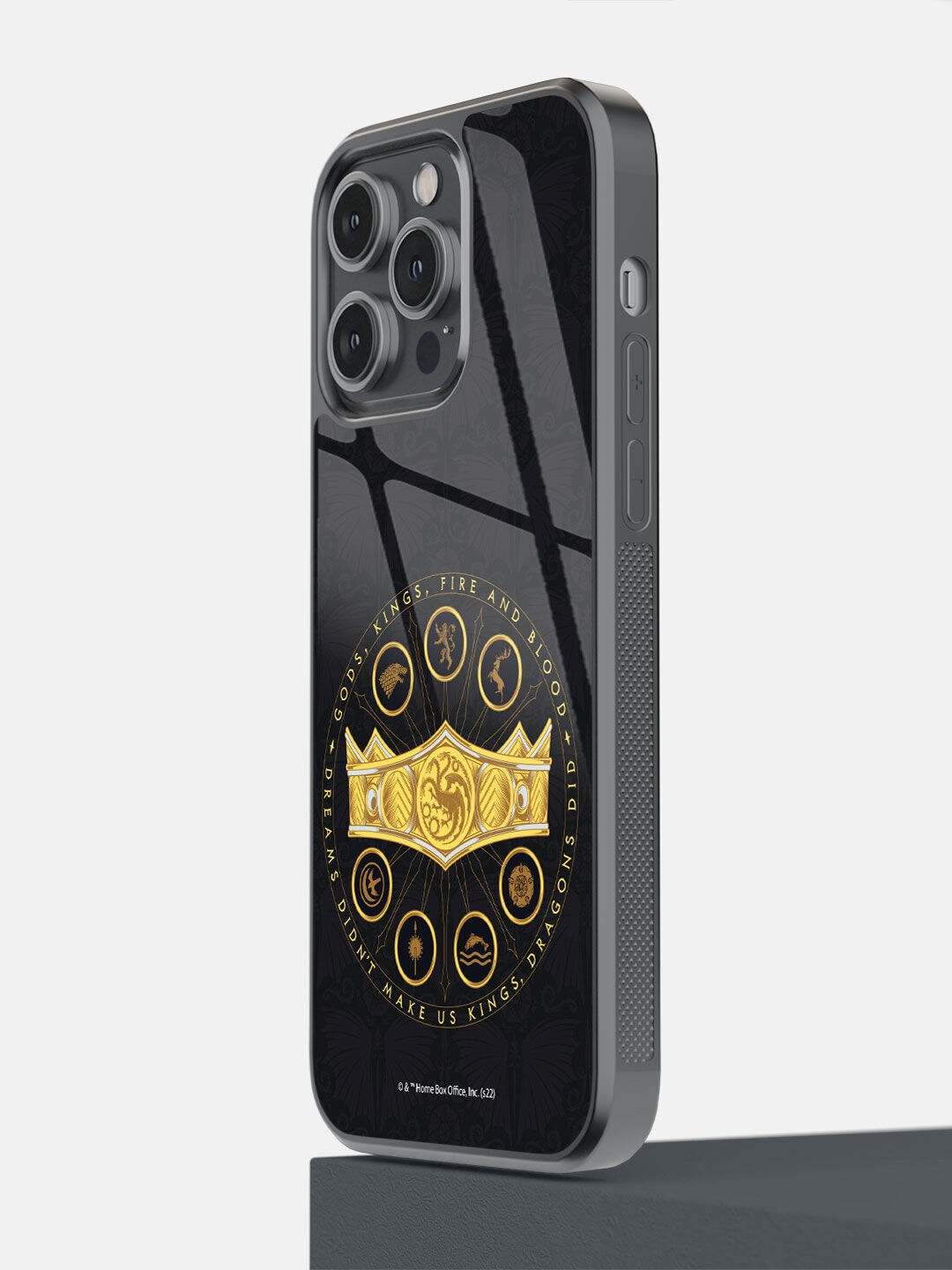 

macmerise Black Seven Kingdoms Crown iPhone 14 Pro Max Mobile Back Case