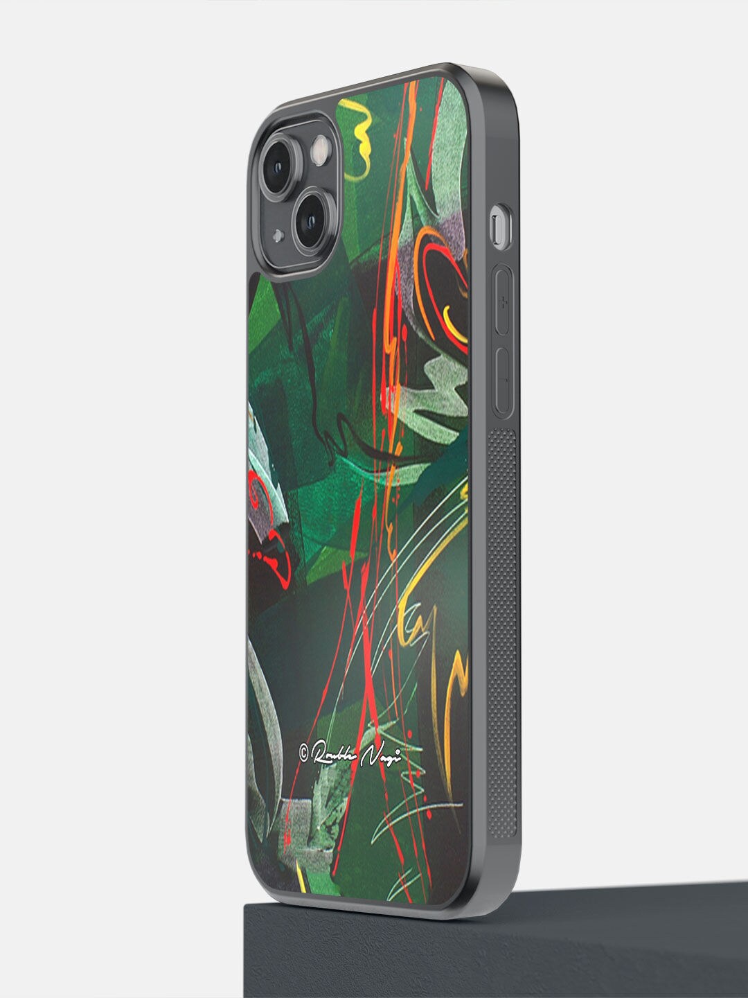 

macmerise Green & Red Printed Strokes of Life iPhone 14 Plus Back Cover, Multi