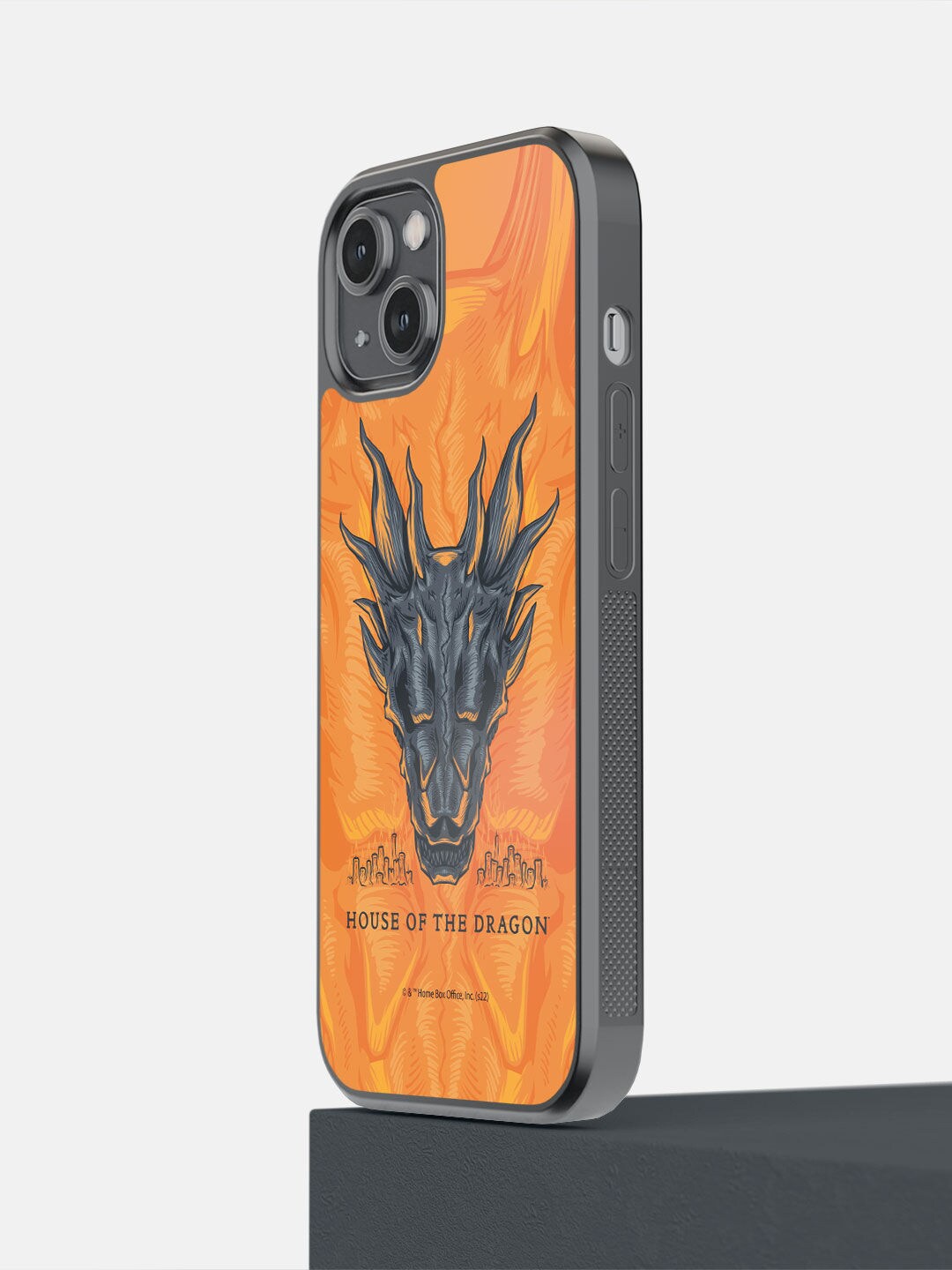 

macmerise Black & Orange-colored Balerion Candle Altar Printed iPhone 14 Bumper Case