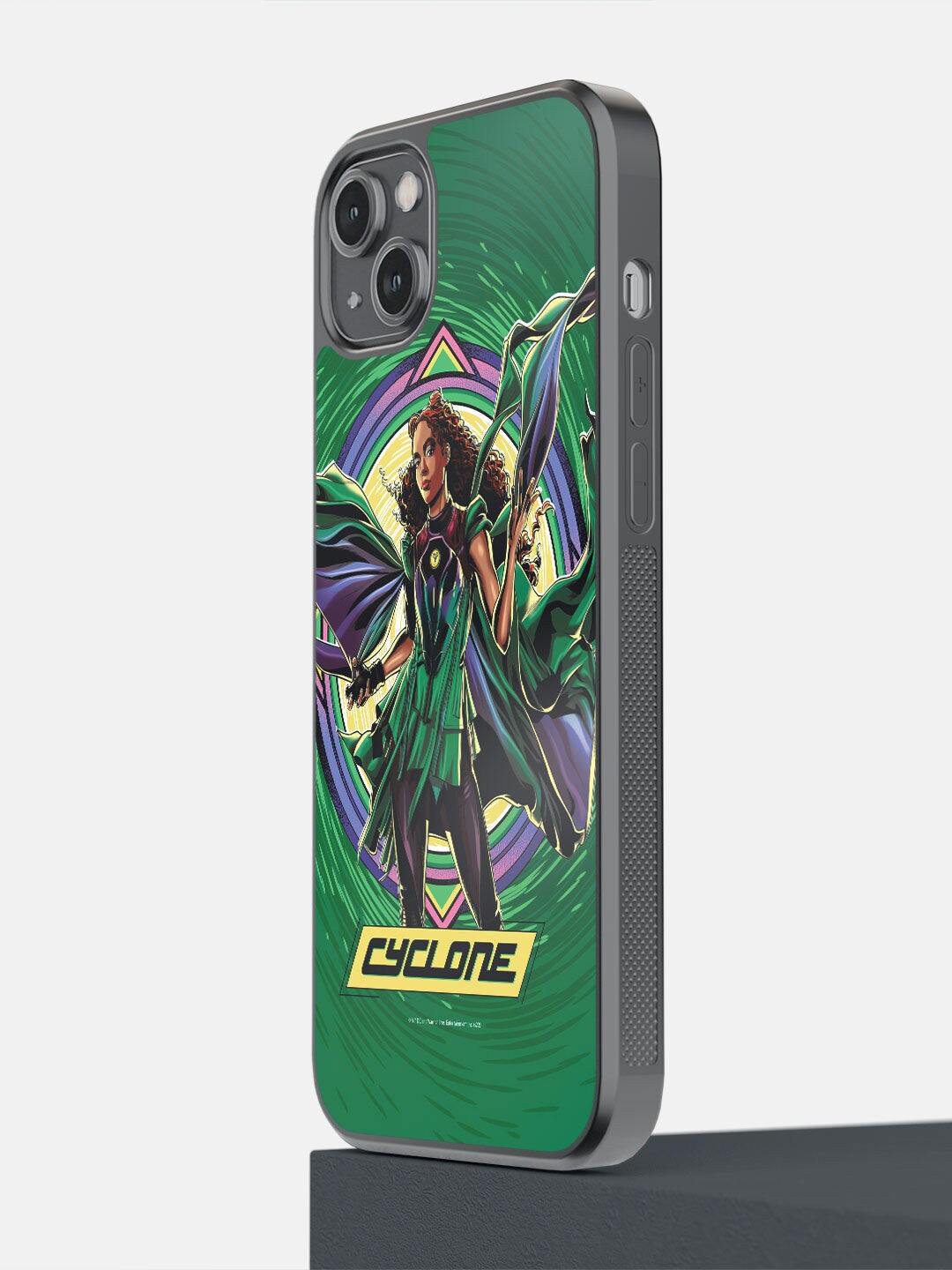 

Macmerise Green & Yellow Cyclone Design Printed iPhone 14 Plus Bumper Phone Back Case