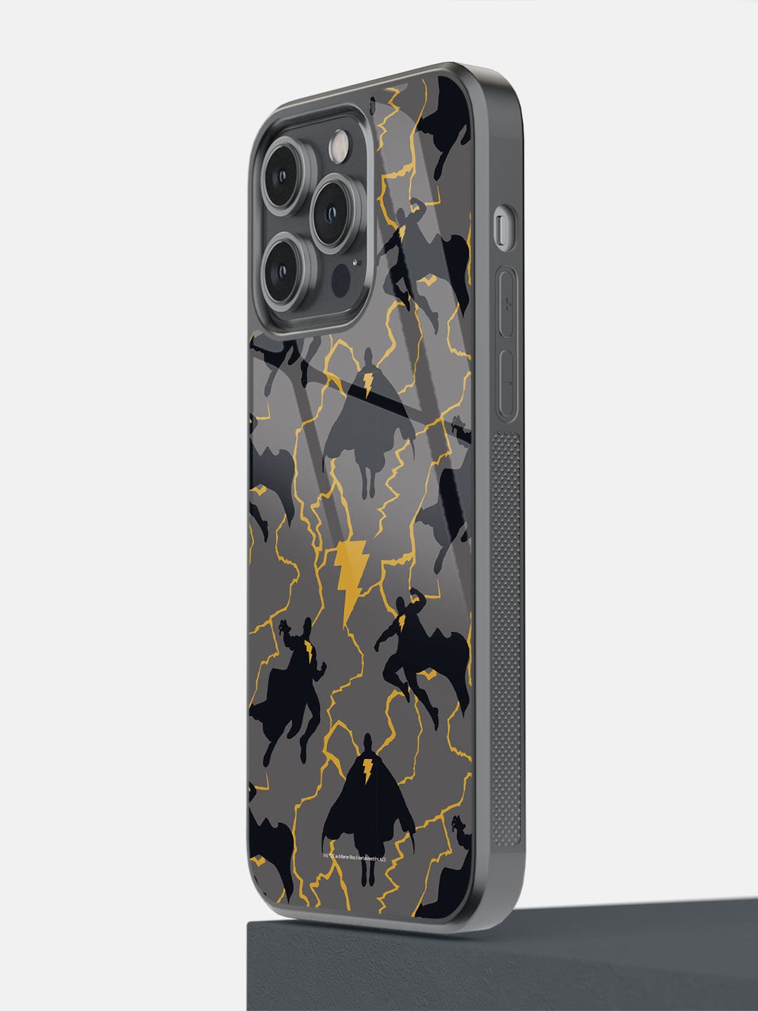 

macmerise Grey & Black Justice Adam Pattern Design iPhone 14 Pro Max Bumper Case