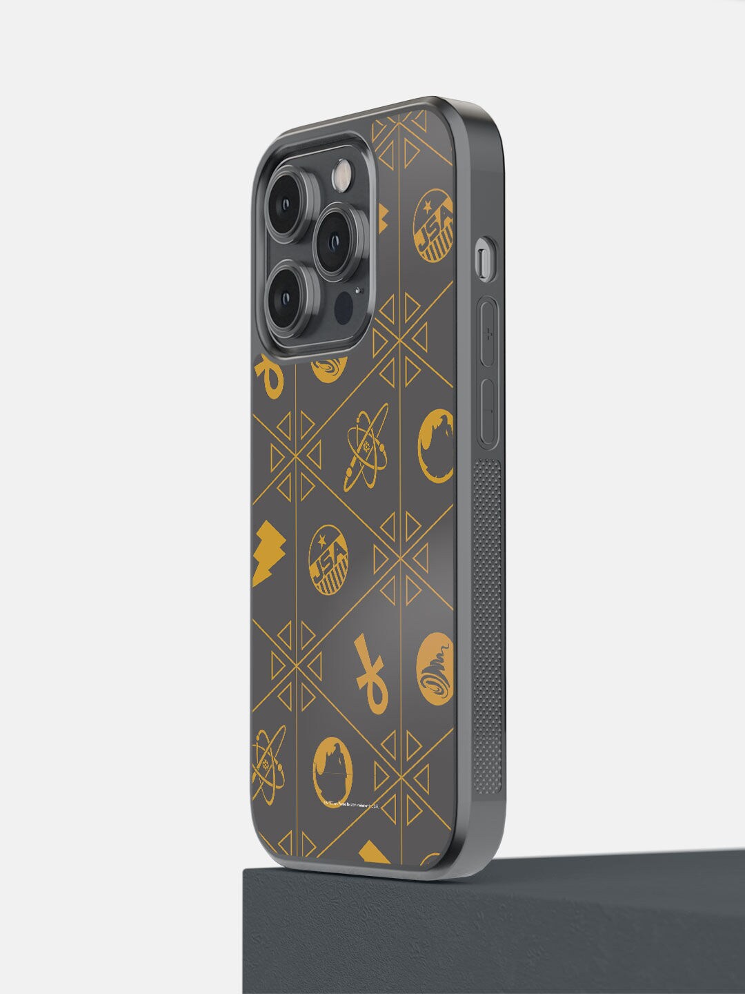 

macmerise Grey & Yellow Printed Jsa Pattern iPhone 14 Pro Phone Back Case