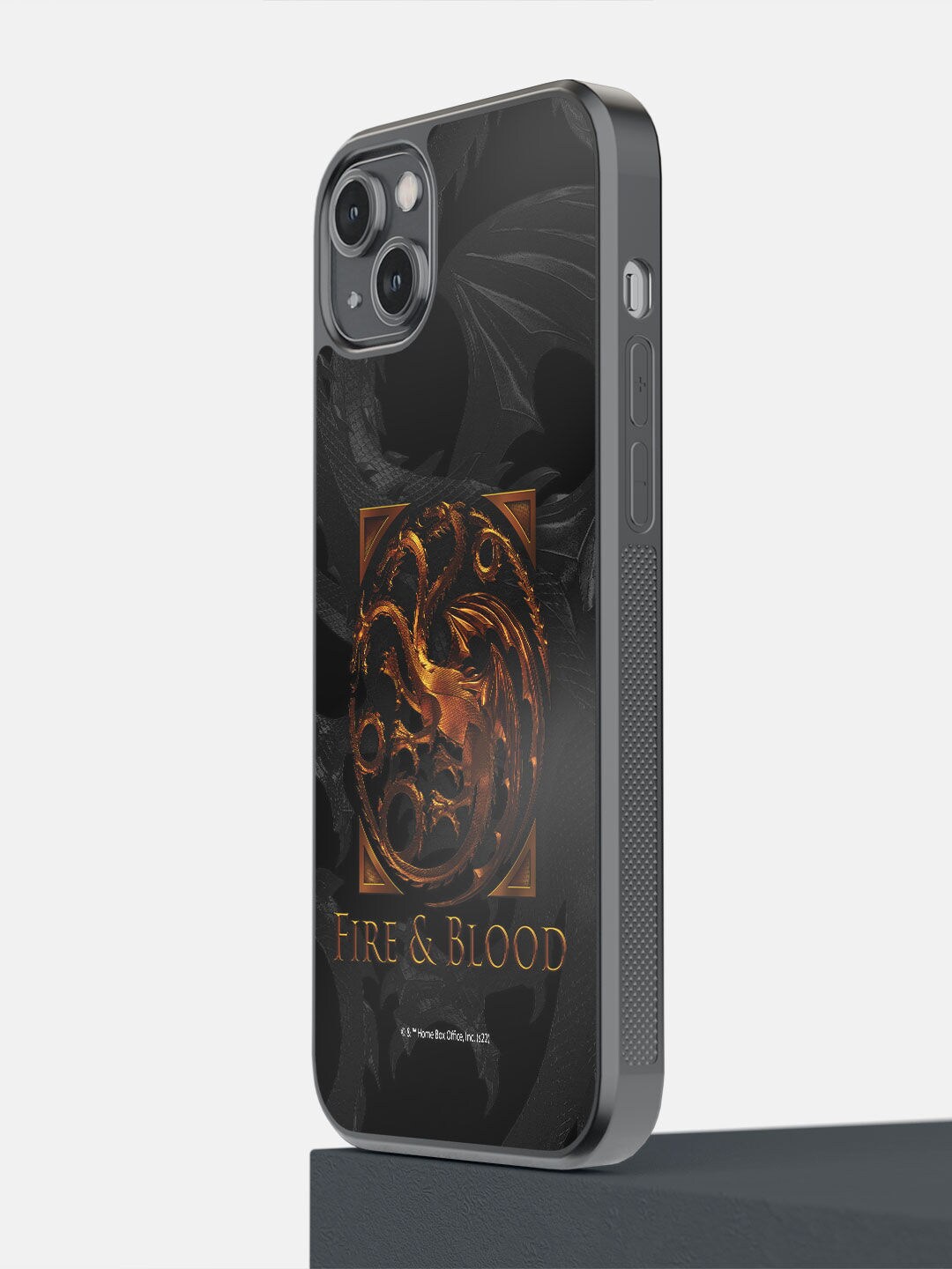 

macmerise Black HOD Fire and blood Printed iPhone 14 Plus Bumper Case