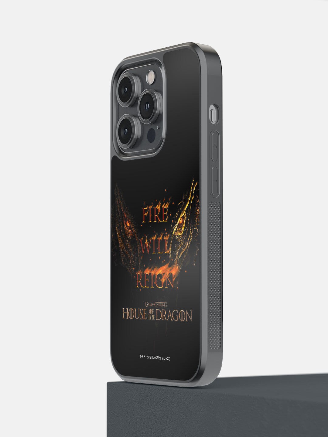 

macmerise Black & Orange Colored Fire will Reign Printed iPhone 14 Pro Bumper Case