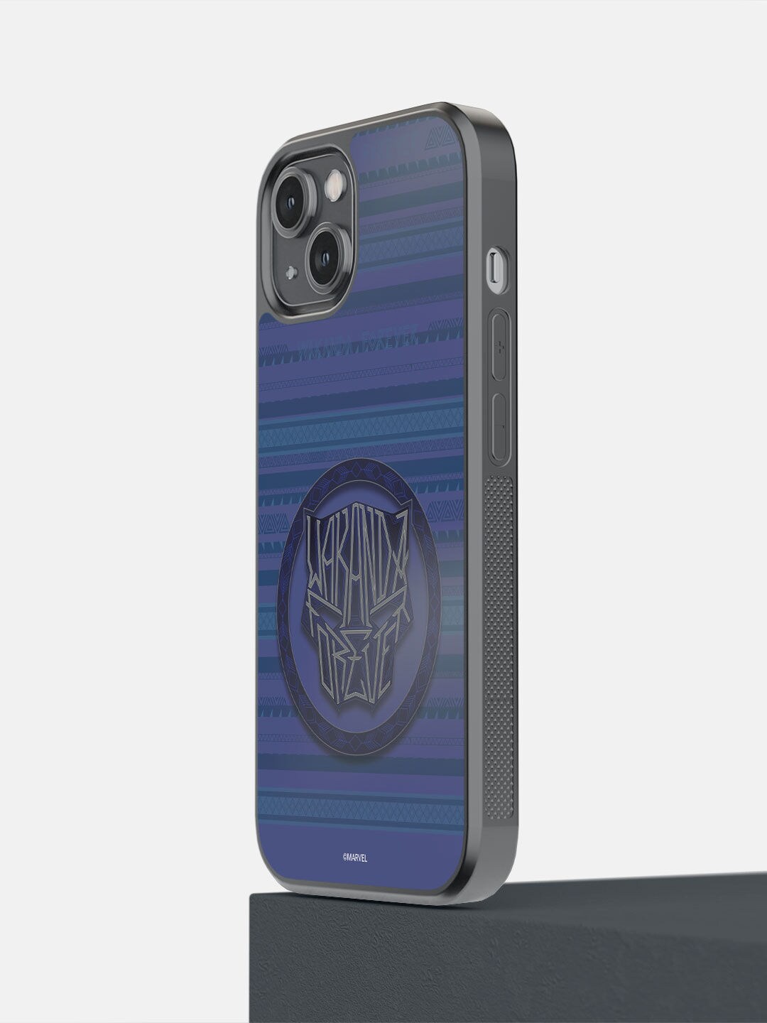 

macmerise Blue Printed Wakanda Forever Black Panther Head iPhone 14 Phone Back case