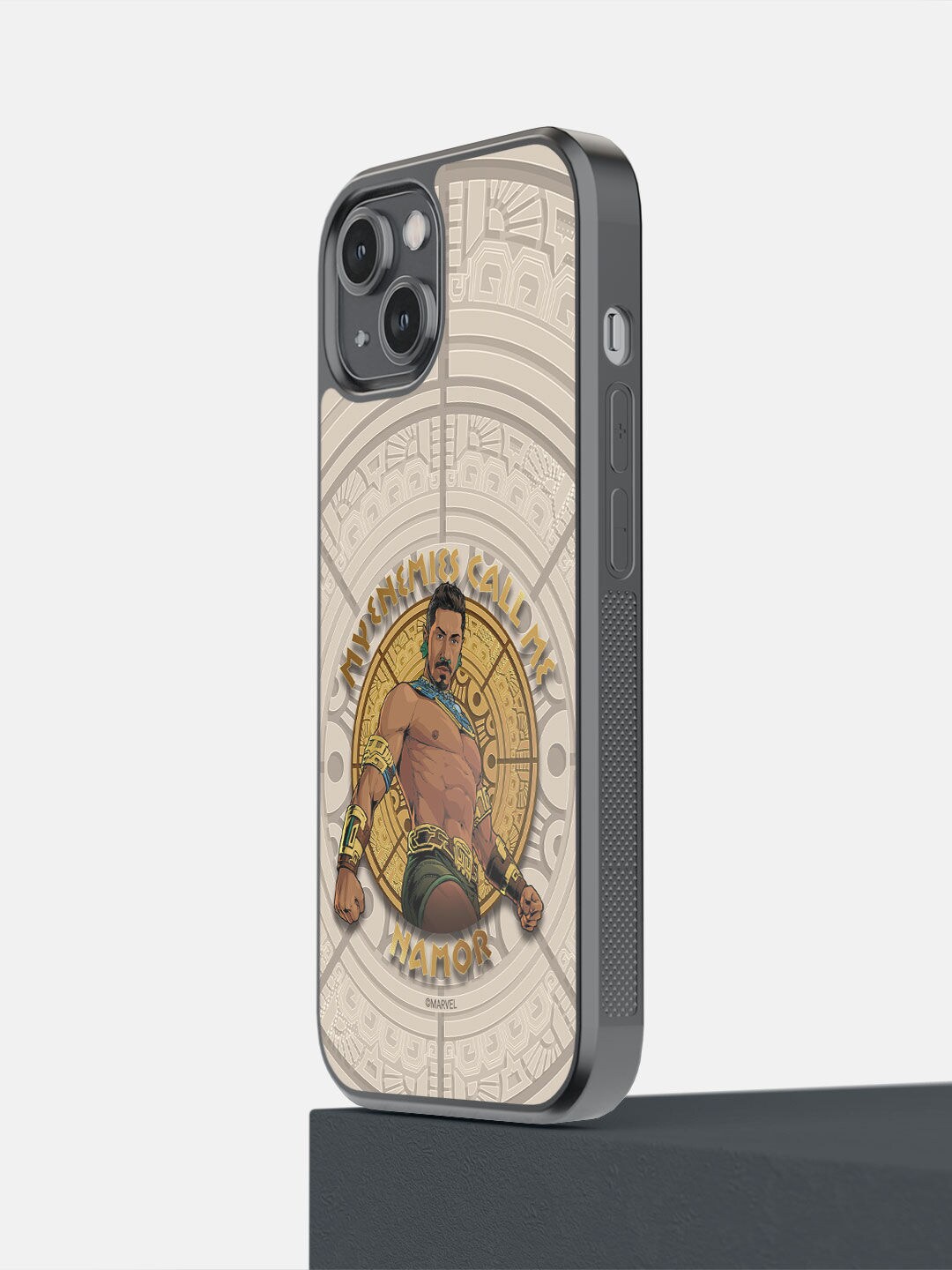 

macmerise Beige Printed Wakanda Forever Enemies Calling iPhone 14 Bumper Phone Back Case