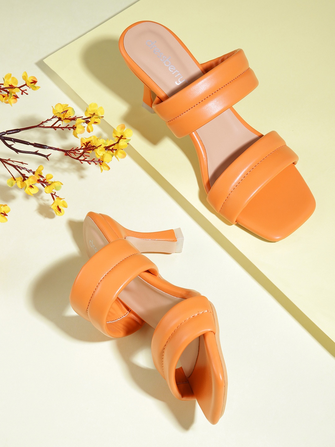 

DressBerry Women Slim Heels, Orange
