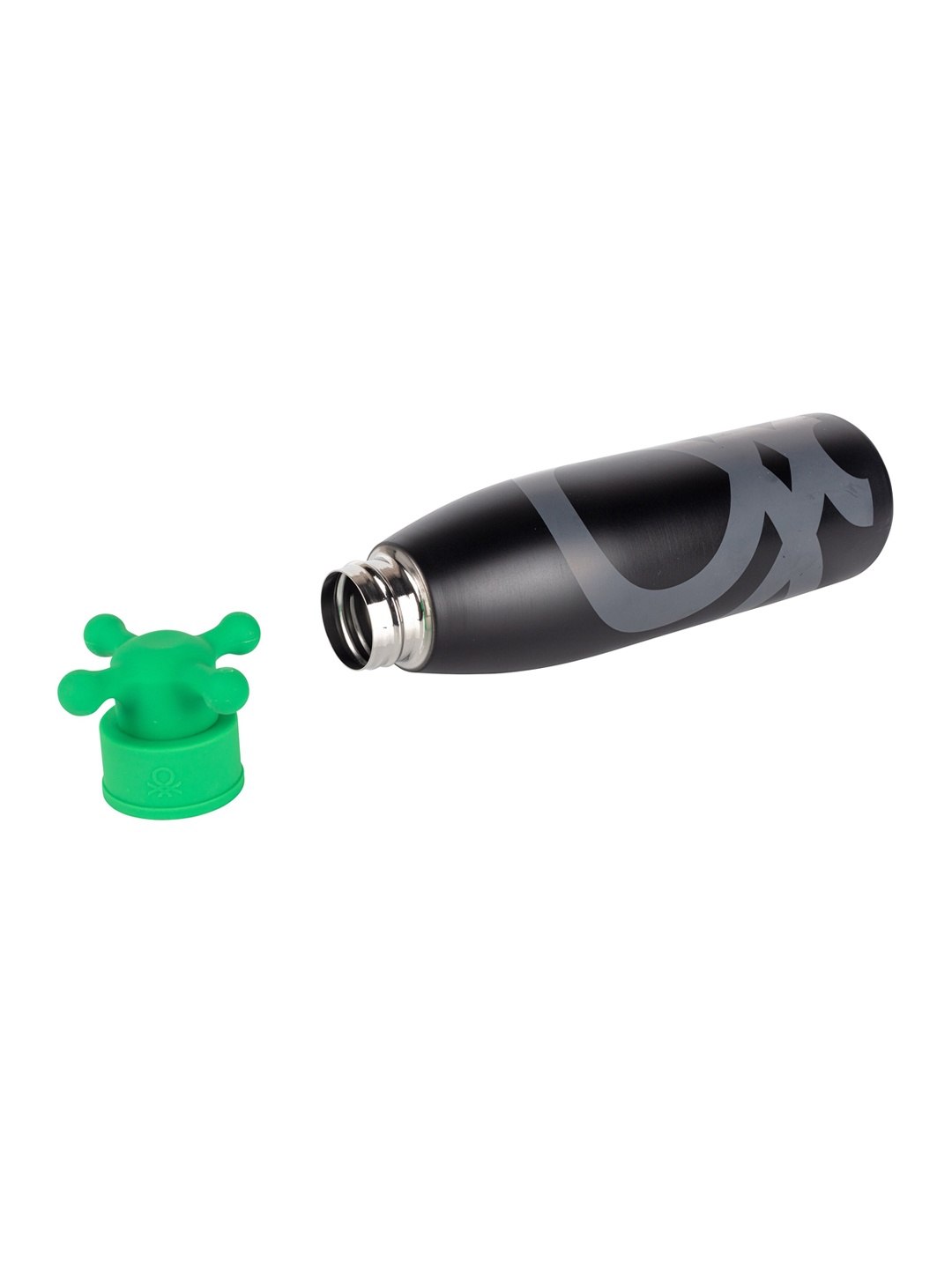 

United Colors of Benetton Black & Green Stainless Steel Water Bottle 500 ml