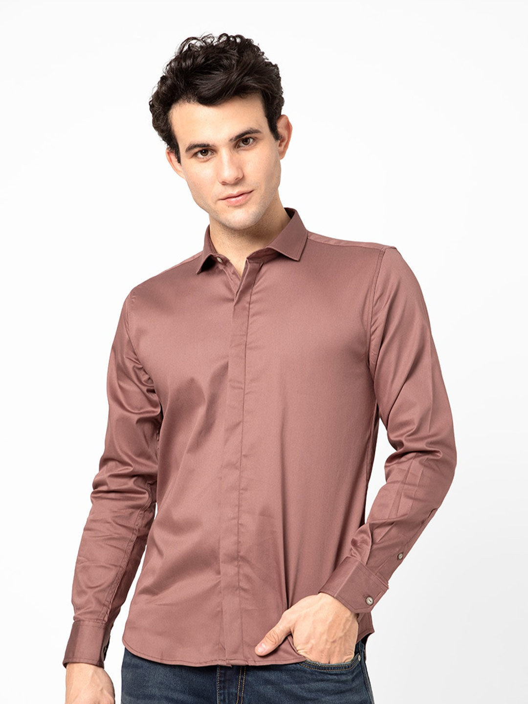 

Snitch Men Mauve Slim Fit Cotton Casual Shirt