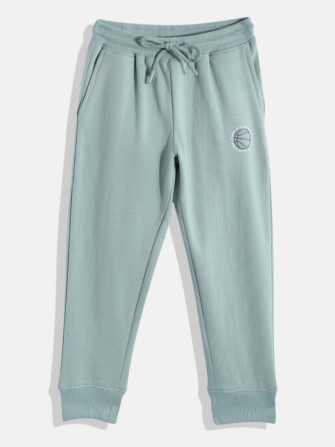 

HERE&NOW Boys Green Solid Joggers