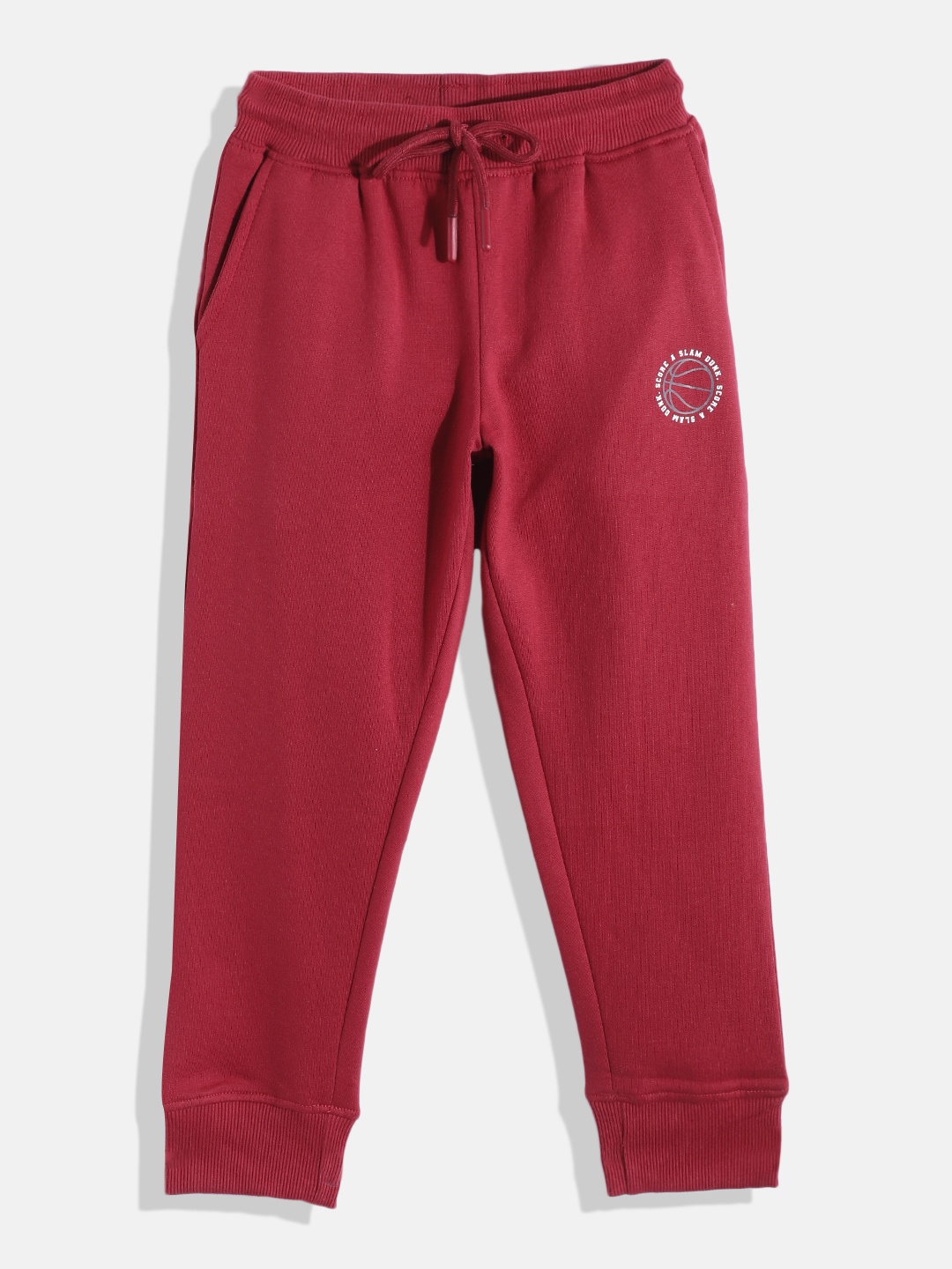 

HERE&NOW Boys Maroon Solid Joggers