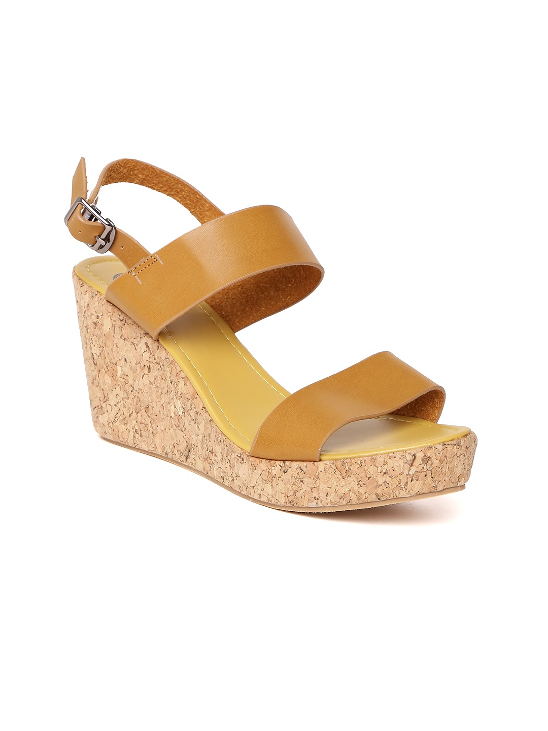 

red pout Women Mustard Brown Solid Wedges