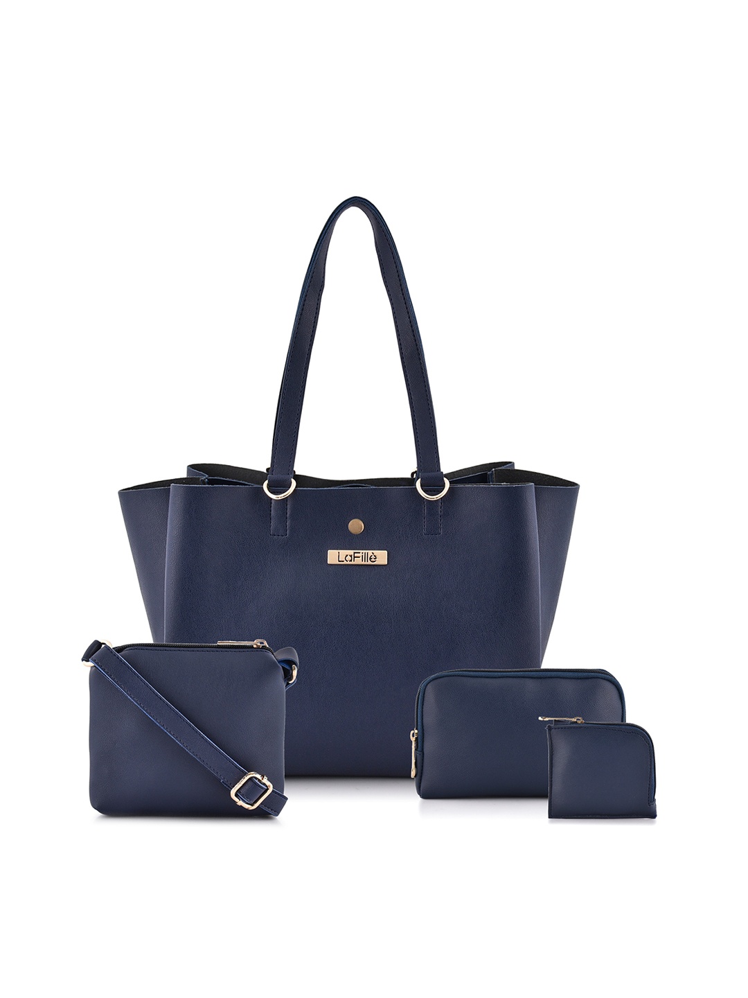 

LaFille Set of 4 Blue PU Structured Bags Handbags