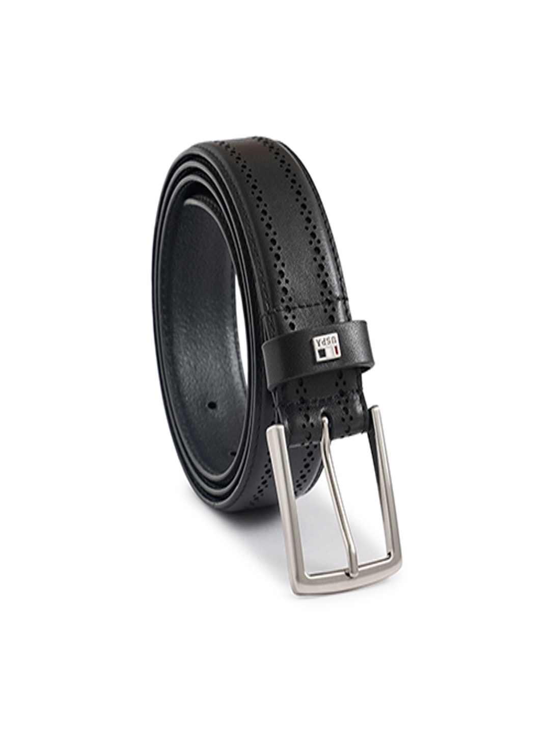 

U S Polo Assn Men Black Textured Reversible Leather Belt