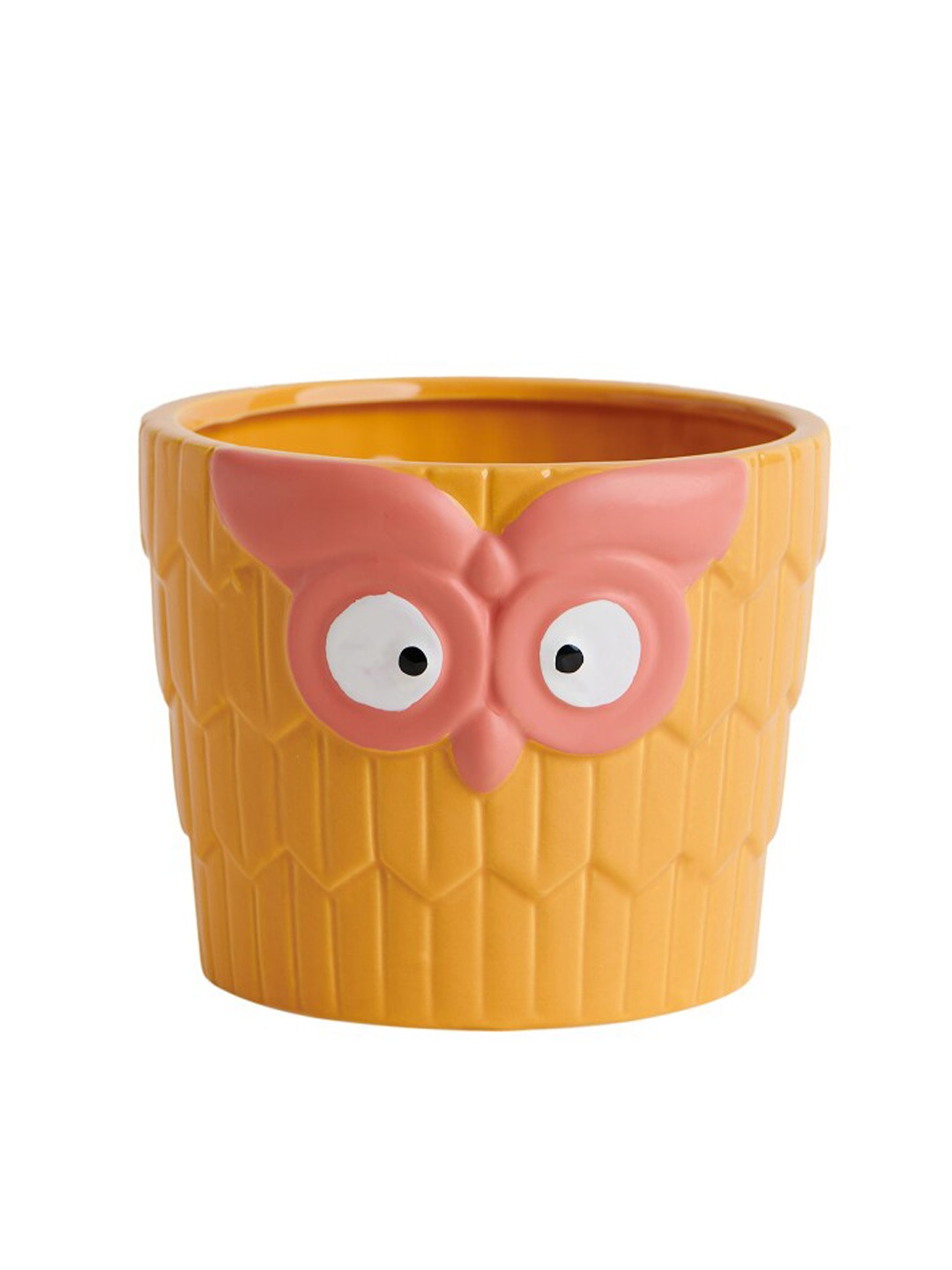 

Chumbak Yellow Textured The Wise Owl Ceramic Planter