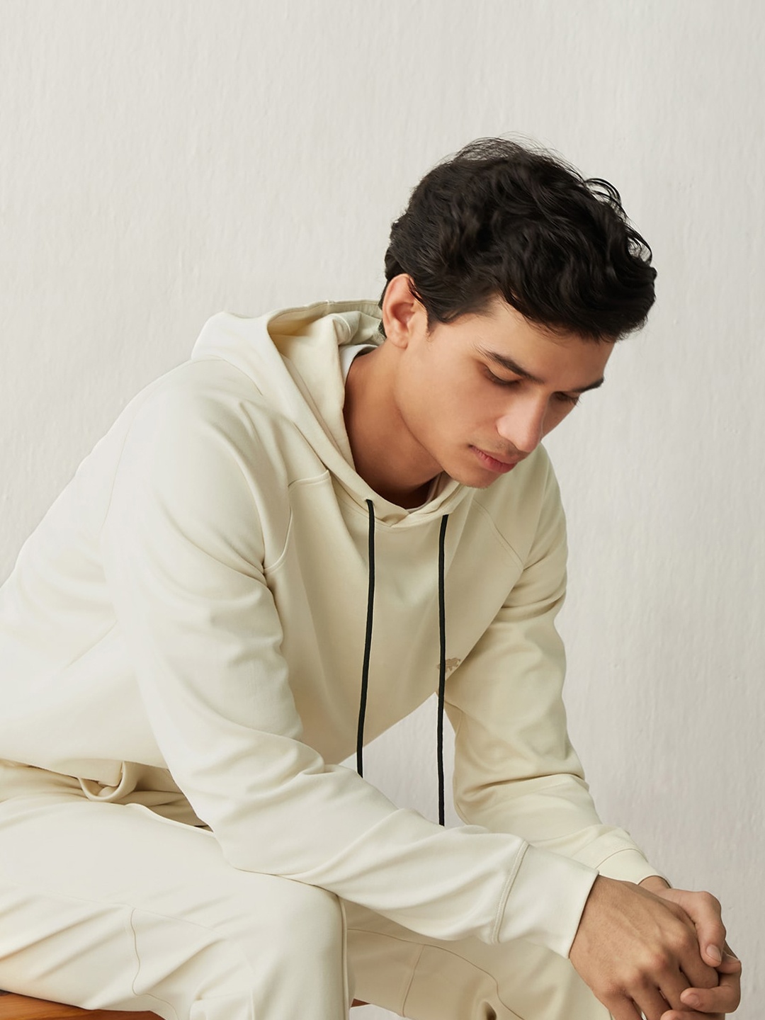 

Andamen Men Beige Hooded Sweatshirt
