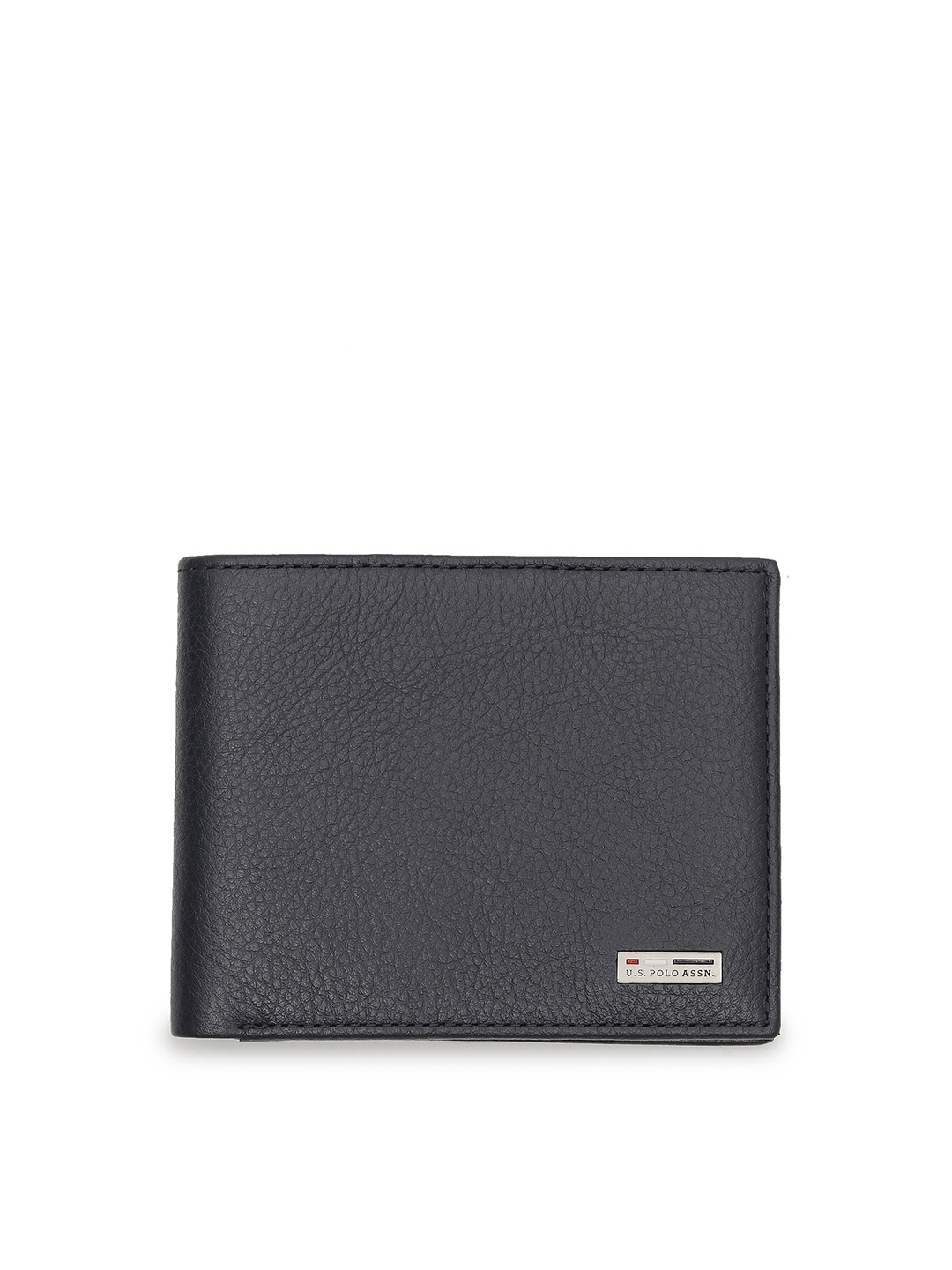 

U S Polo Assn Men Navy Blue Leather Two Fold Wallet