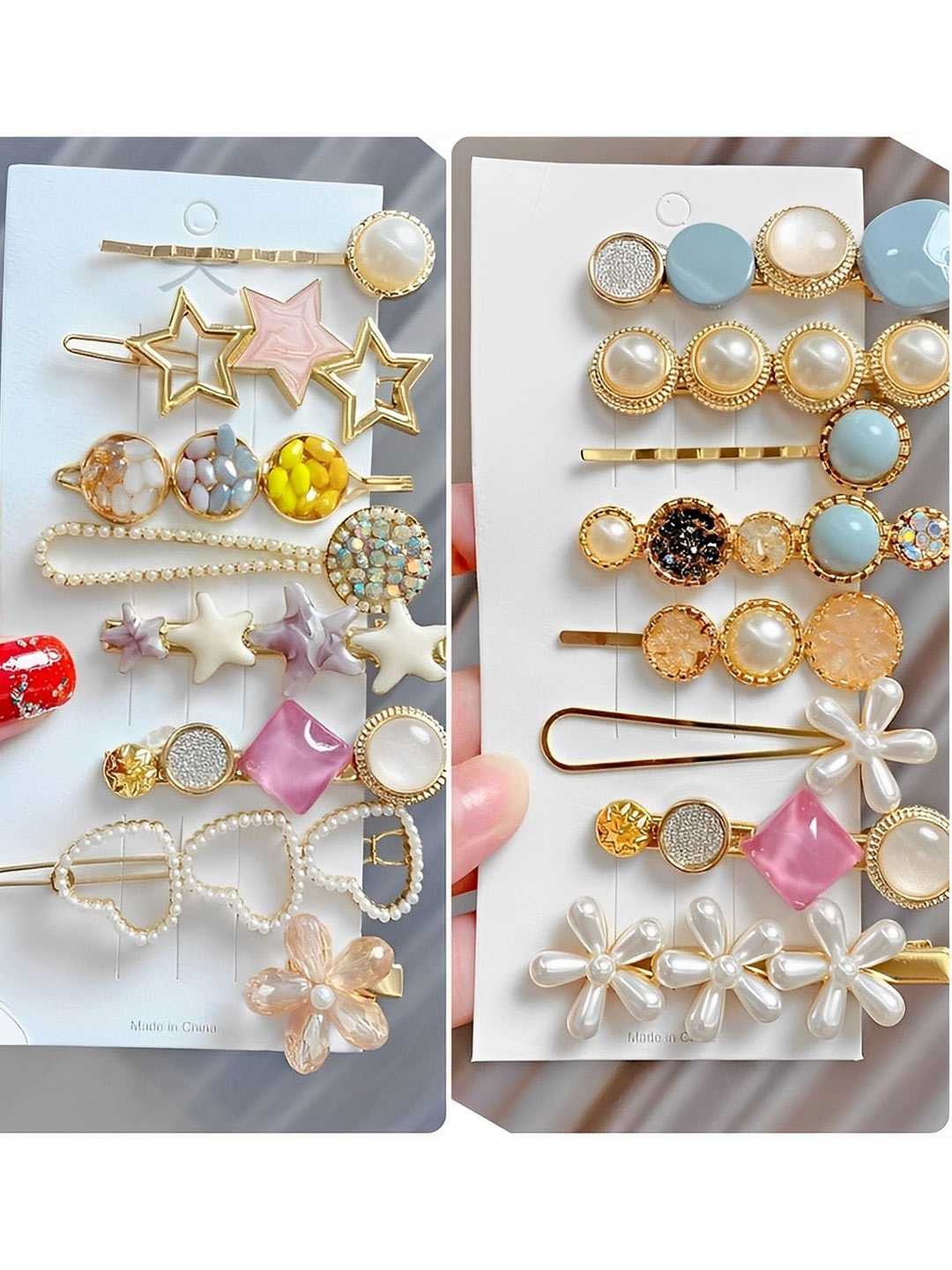 

Pinapes Set Of 16 Embellished Hair Accessory, White