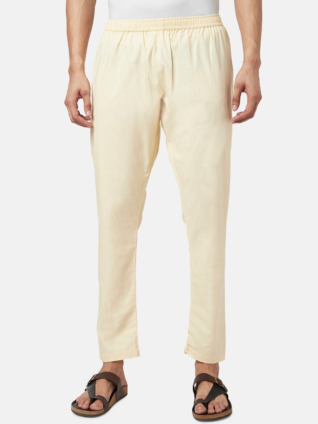 

indus route by Pantaloons Men Beige Cotton Pyjama