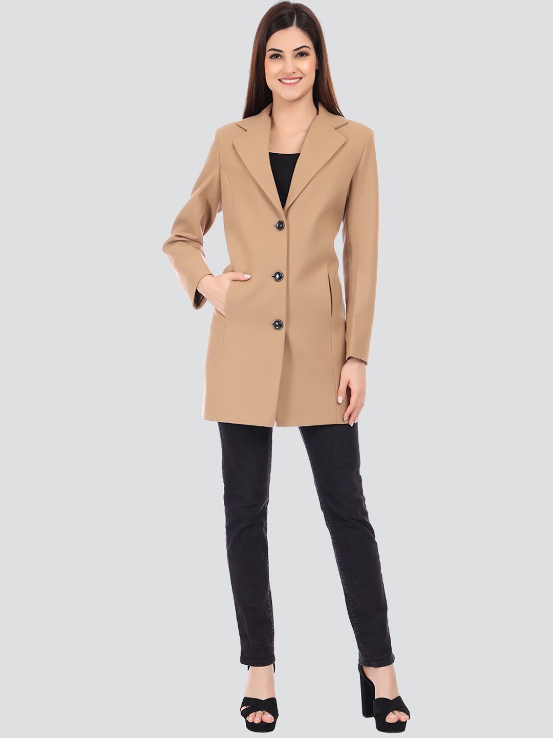 

YOUNG CLUB CLASSIC Women Beige Overcoat