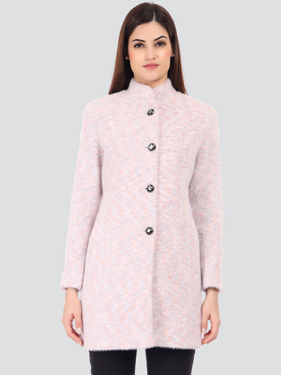 

YOUNG CLUB CLASSIC Women Pink Woolen Overcoat