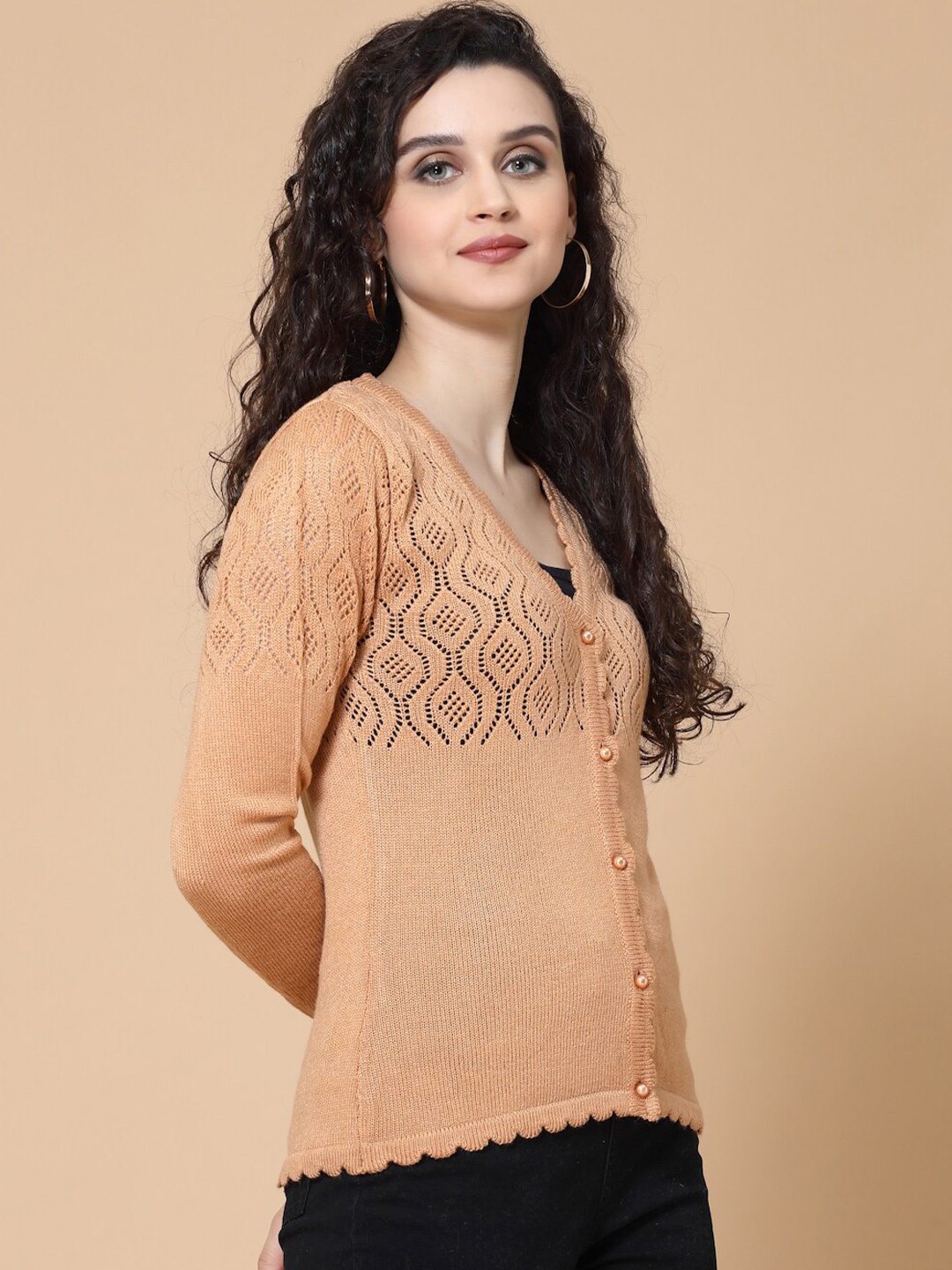 

Wool Trees Women Camel Brown Acrylic Sweatshirt