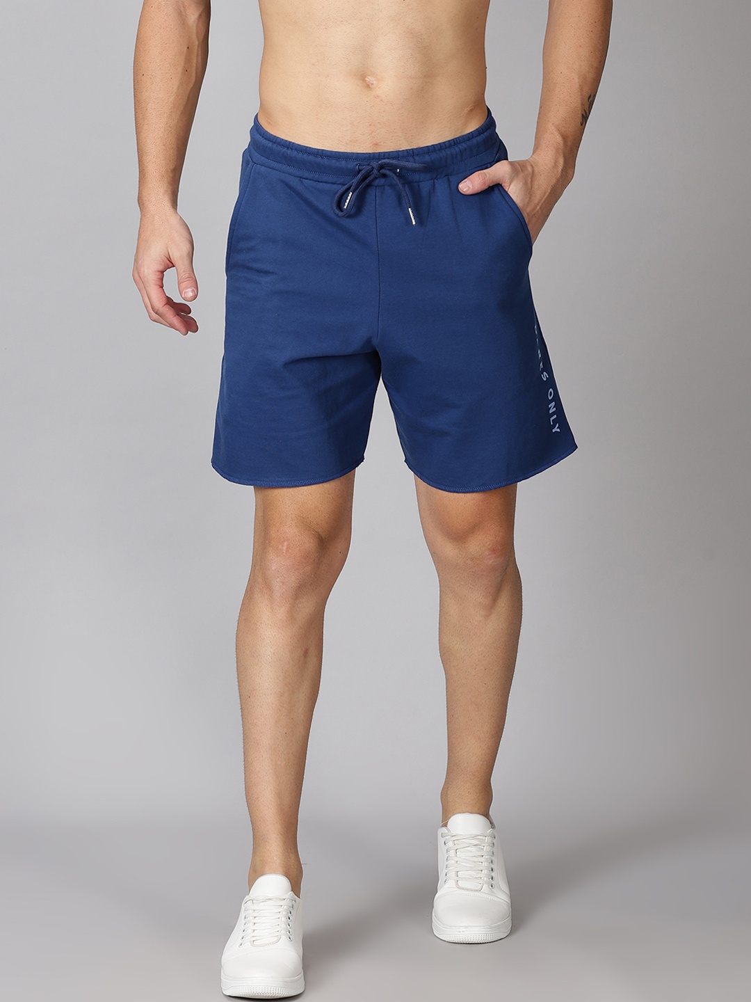

The Short Store Men Navy Blue Slim Fit Cotton Sports Shorts