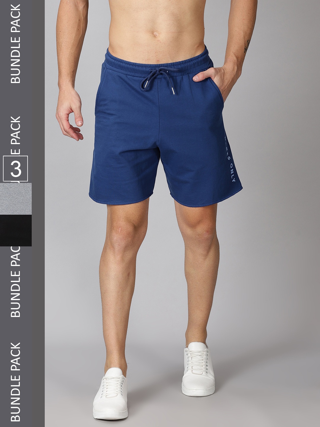 

The Short Store Men Pack Of 3 Sports Shorts, Black