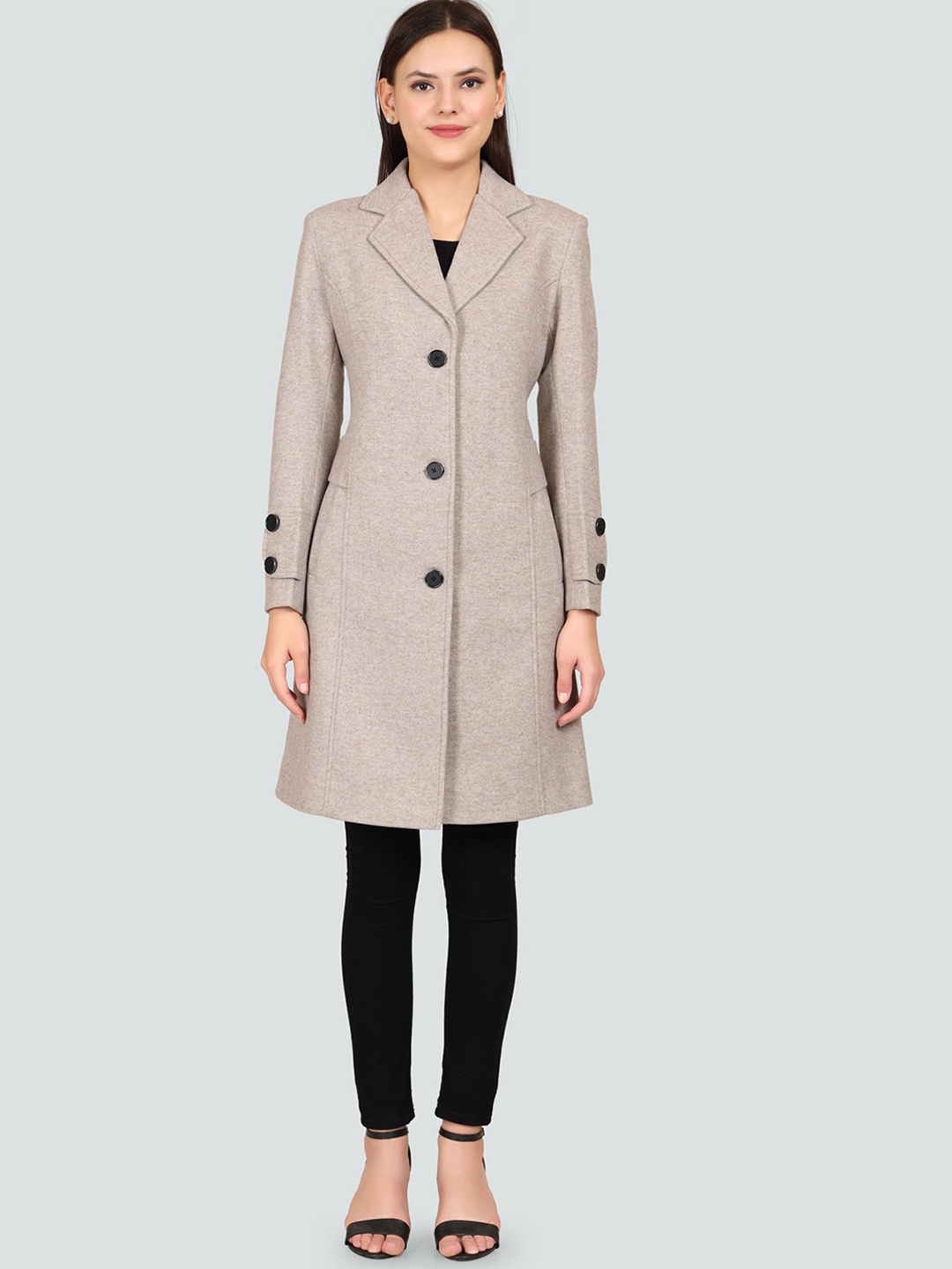 

YOUNG CLUB CLASSIC Women Mauve Single Breasted Woollen Over Coats
