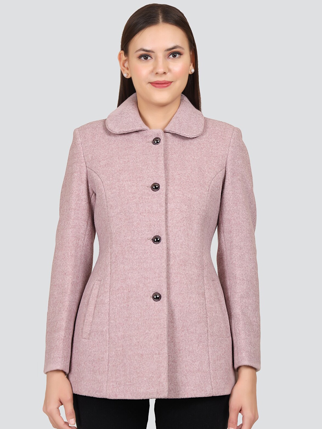 

YOUNG CLUB CLASSIC Women Pink Wool Winter Peacoat