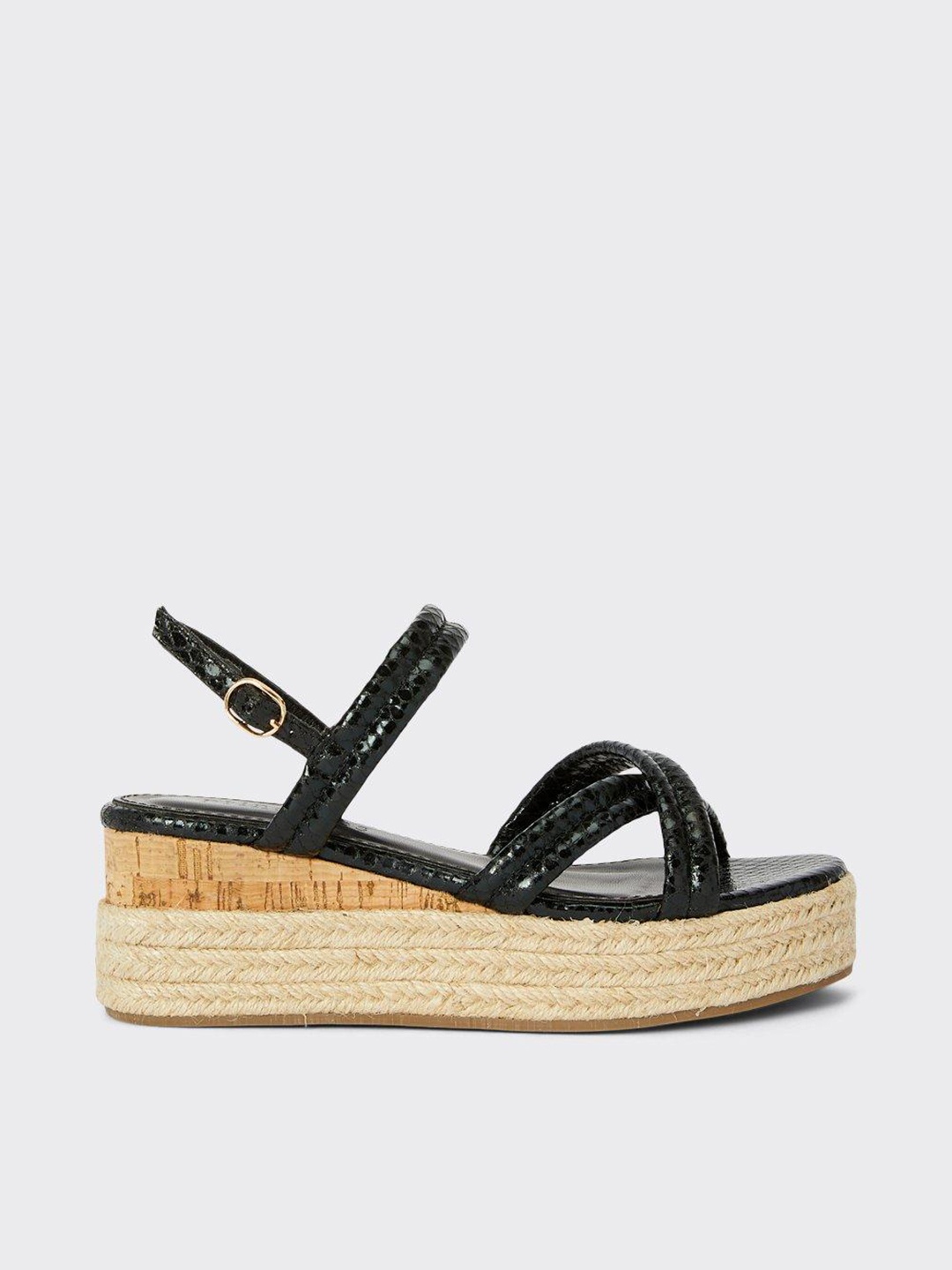 

DOROTHY PERKINS Black Flatform Jute Wedge