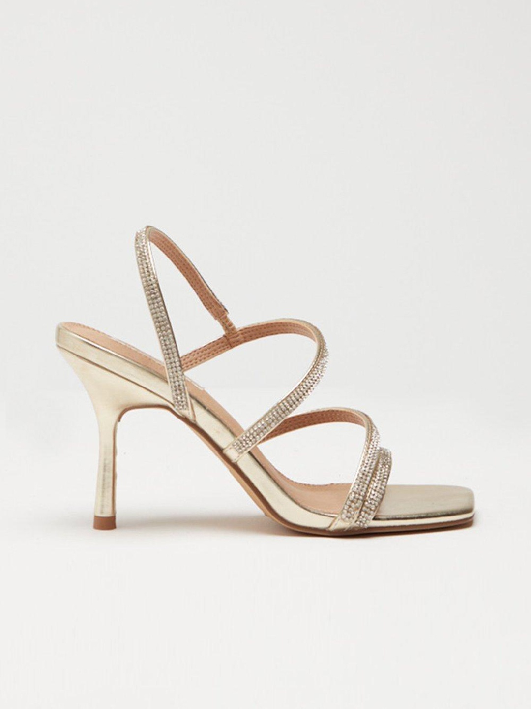 

DOROTHY PERKINS Gold-Toned Embellished Party Stiletto Pumps