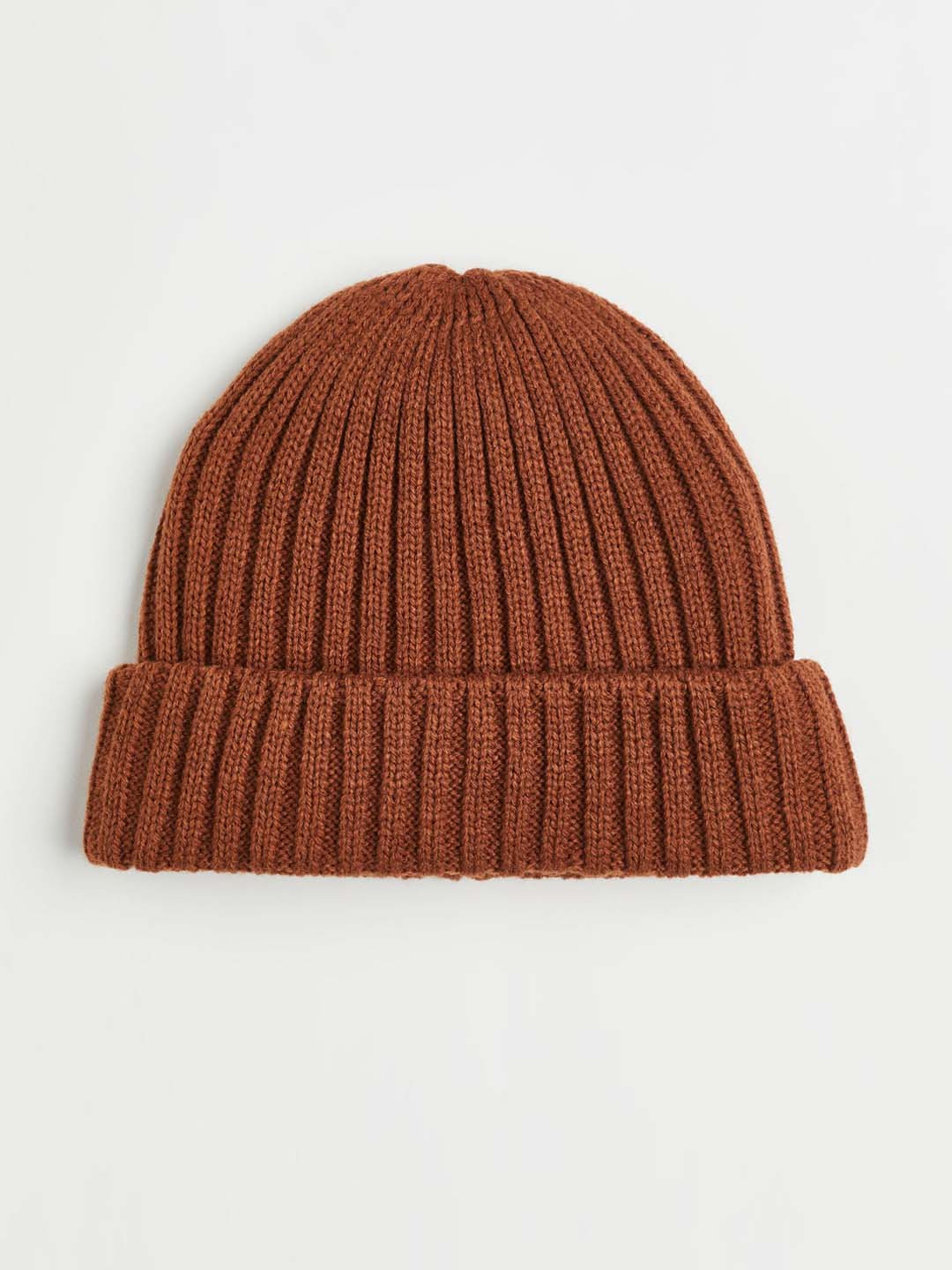 

H&M Men Brown Rib-Knit Hat