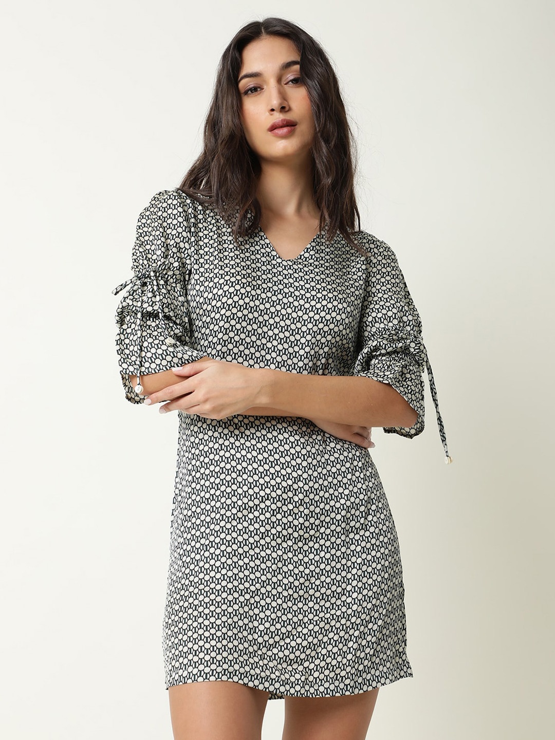 

RAREISM Beige A-Line Dress