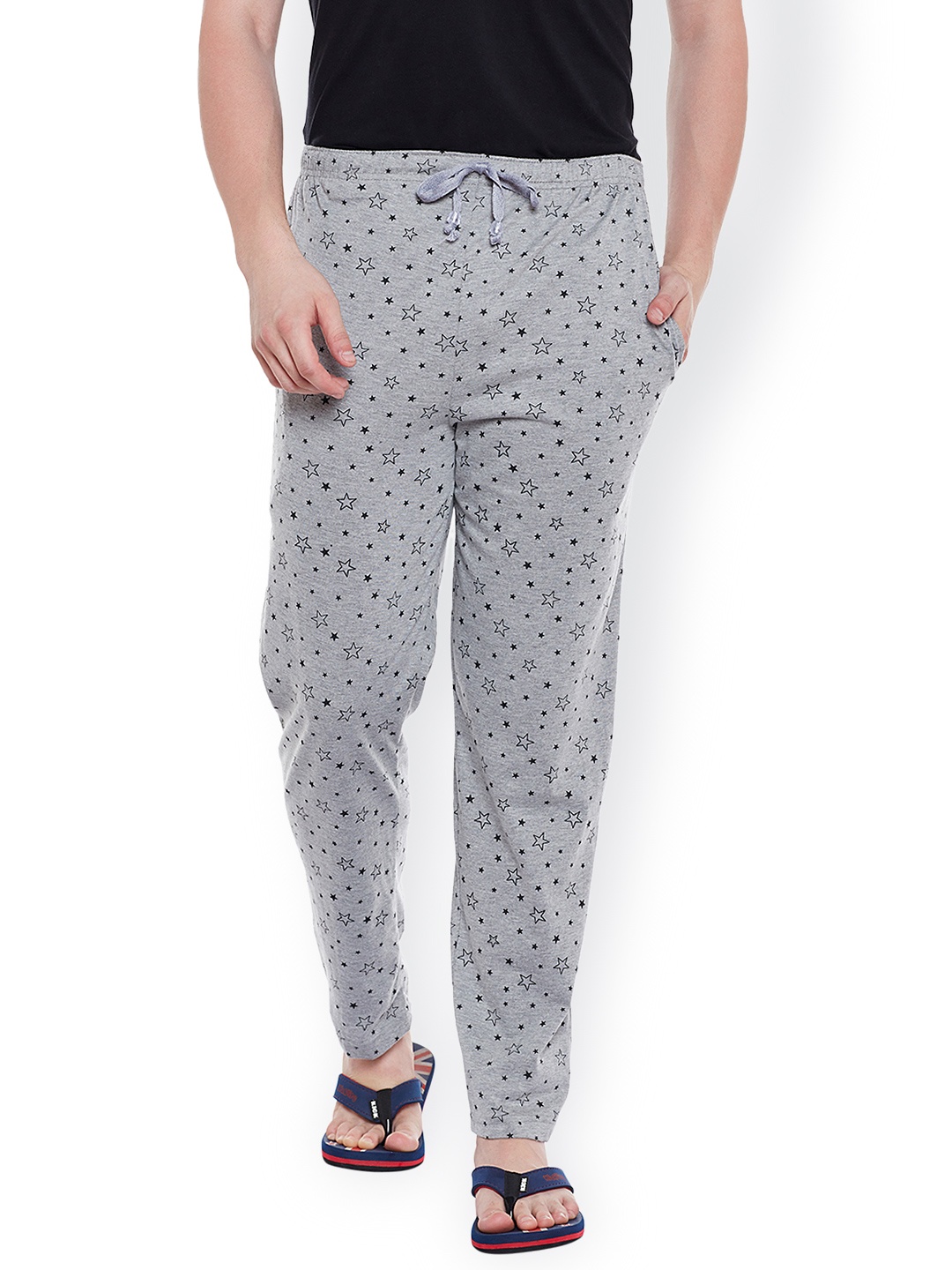 

VIMAL Men Grey Melange Printed Lounge Pants