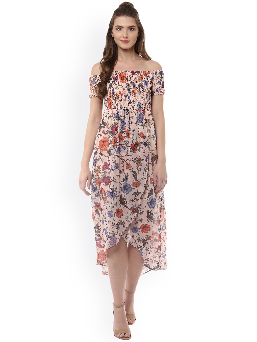 

StyleStone Women Pink Printed Fit and Flare Dress