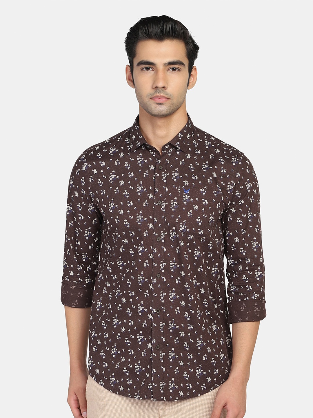 

Blackberrys Men Slim Fit Floral Printed Casual Shirt, Maroon