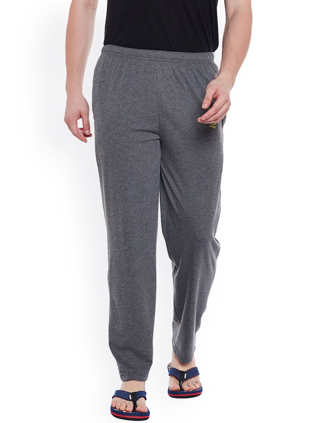 

VIMAL Men Charcoal Grey Solid Lounge Pants