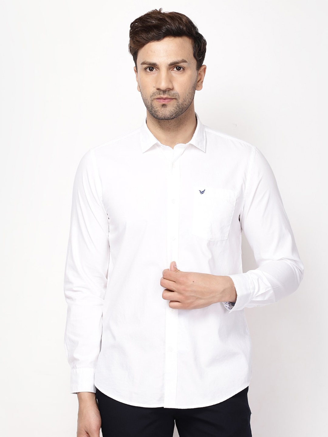 

Blackberrys Men White Slim Fit Casual Cotton Shirt
