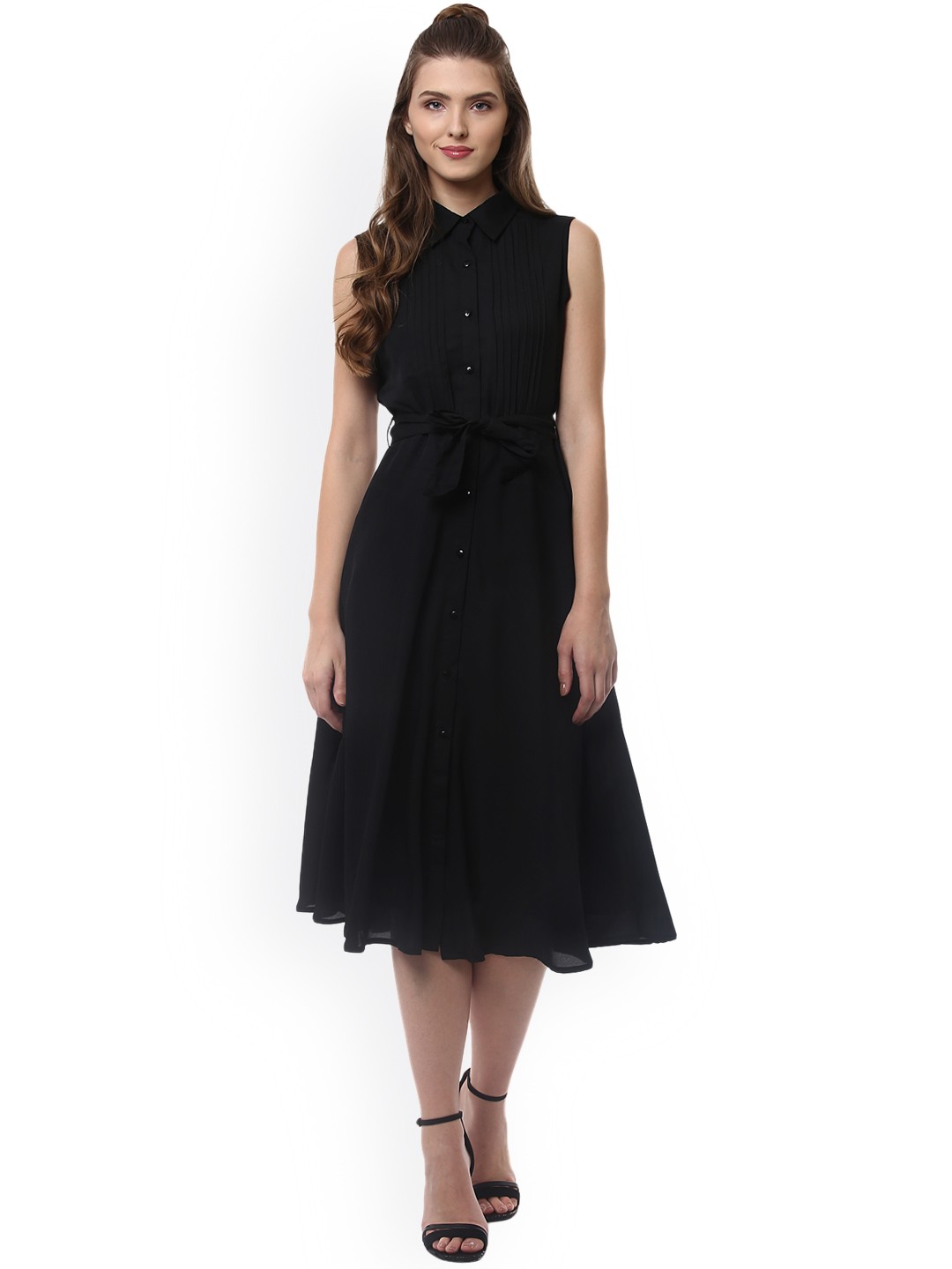 

StyleStone Women Black Solid Shirt Dress