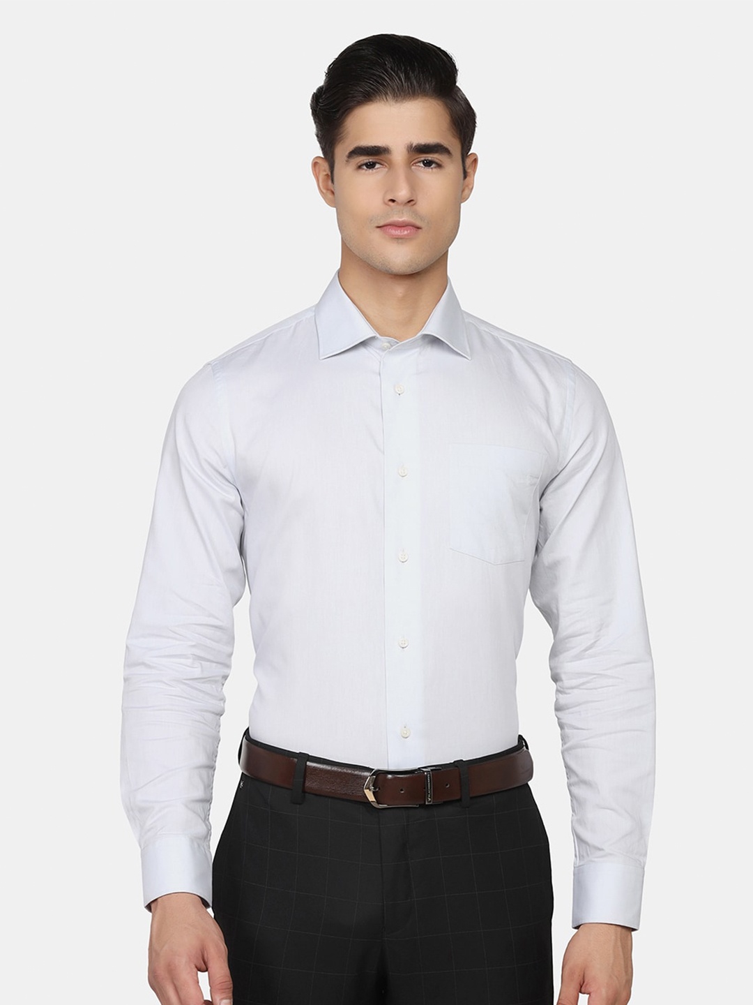 

Blackberrys Men Grey Slim Fit Cotton Formal Shirt