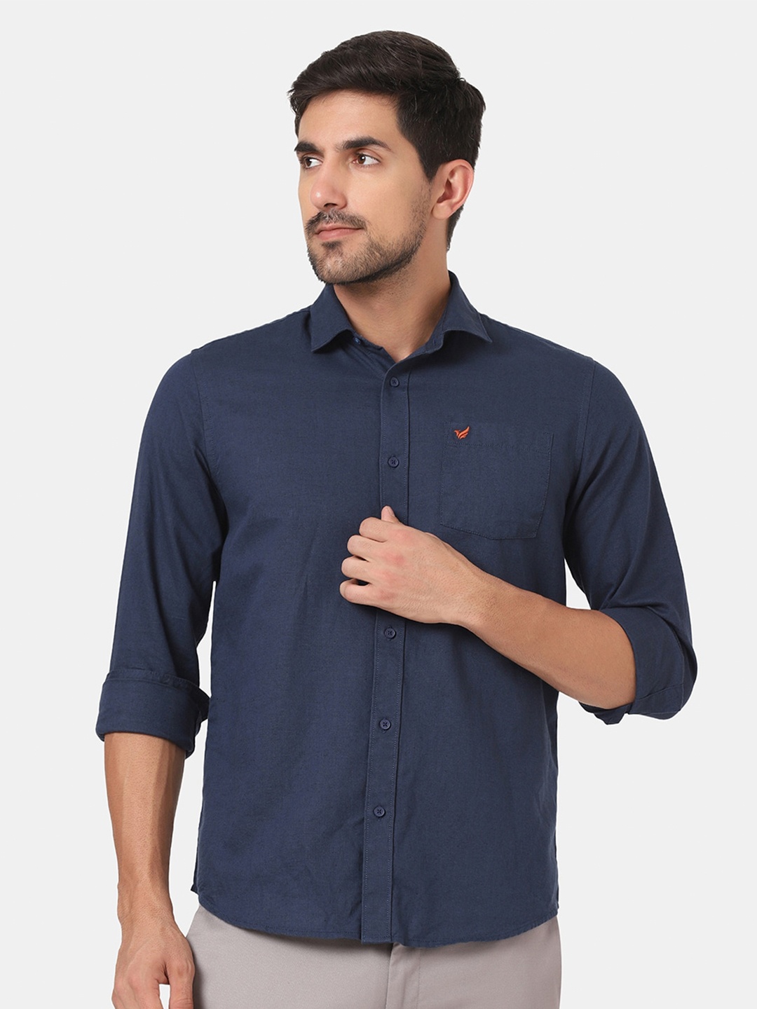 

Blackberrys Men Navy Blue Slim Fit Printed Casual Shirt