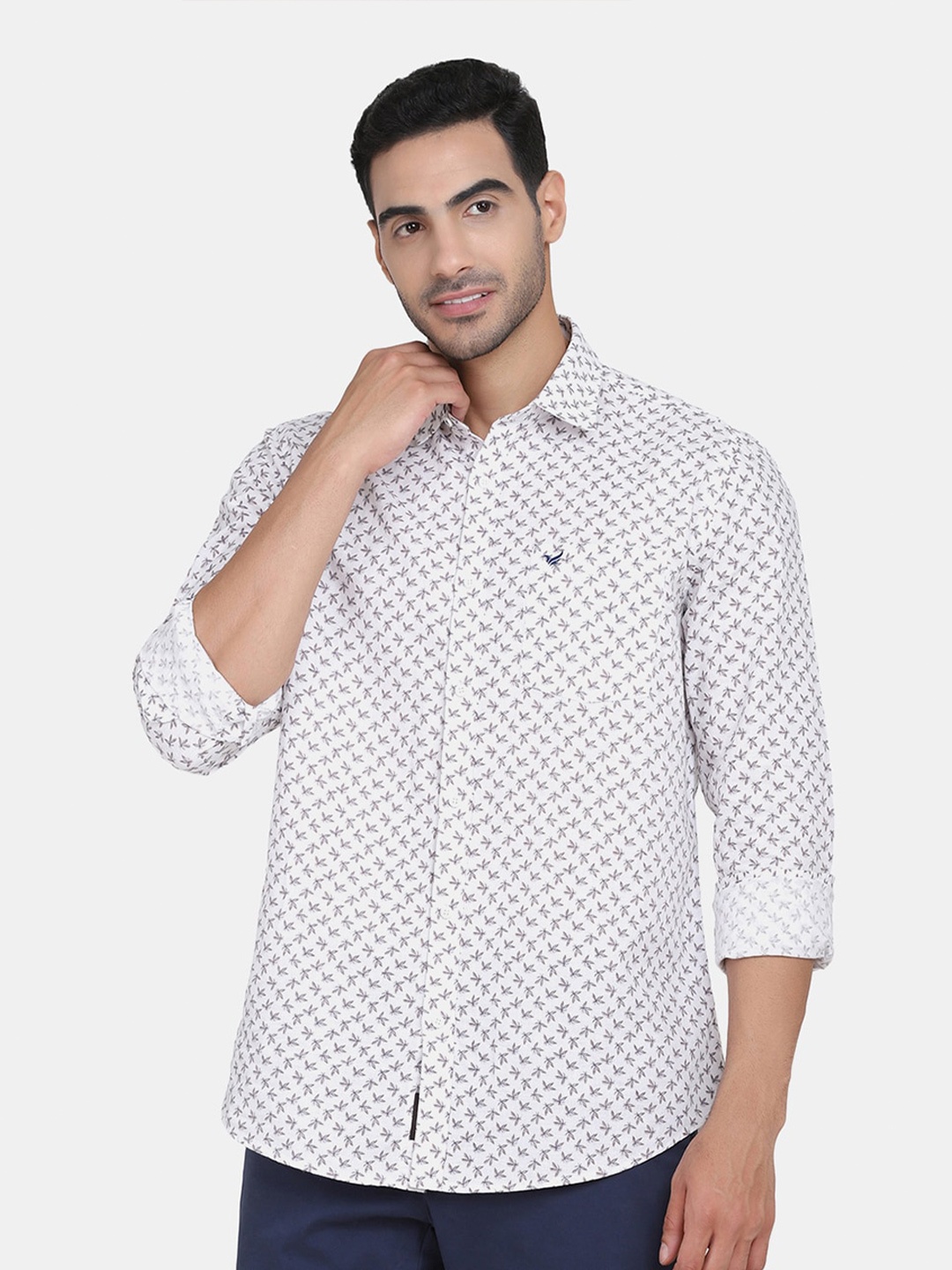 

Blackberrys Men Slim Fit Printed Casual Shirt, White
