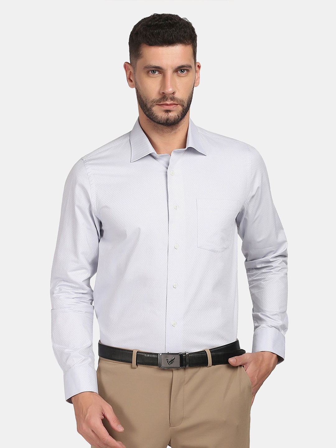 

Blackberrys Men Slim Fit Formal Cotton Shirt, Grey