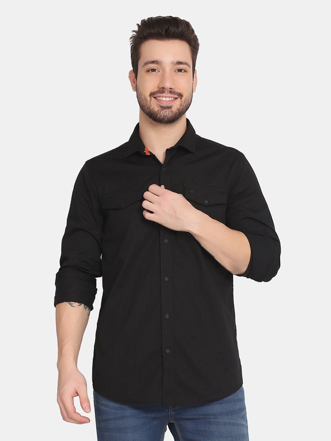 

Blackberrys Men Black Slim Fit Casual Shirt