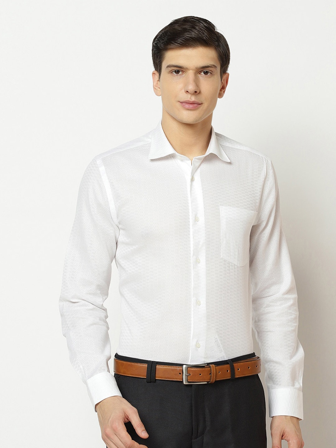

Blackberrys Men White Slim Fit Cotton Formal Shirt